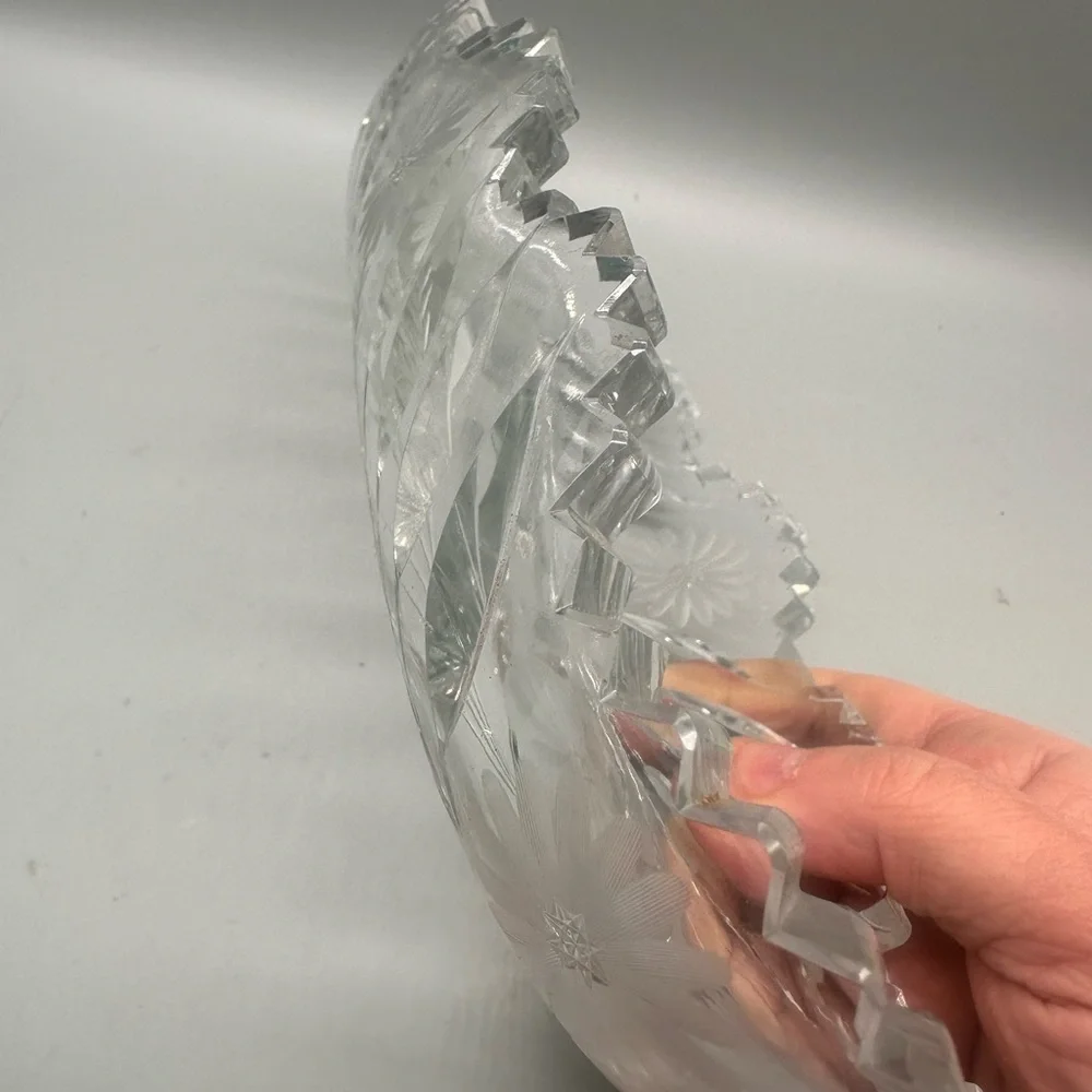 Intricate Clear Glass Serving Dish